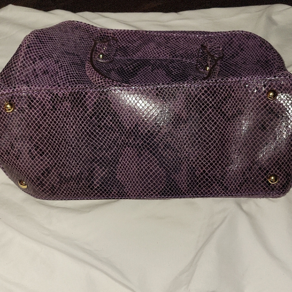 Michael Kors Purple Snake Print Tote - Picture 12 of 12